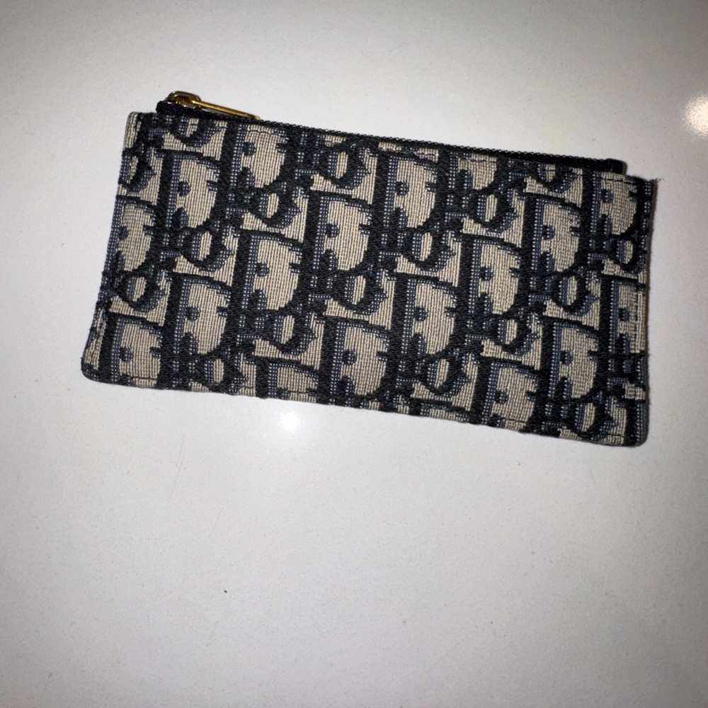 Dior Black and Cream Canvas Pouch